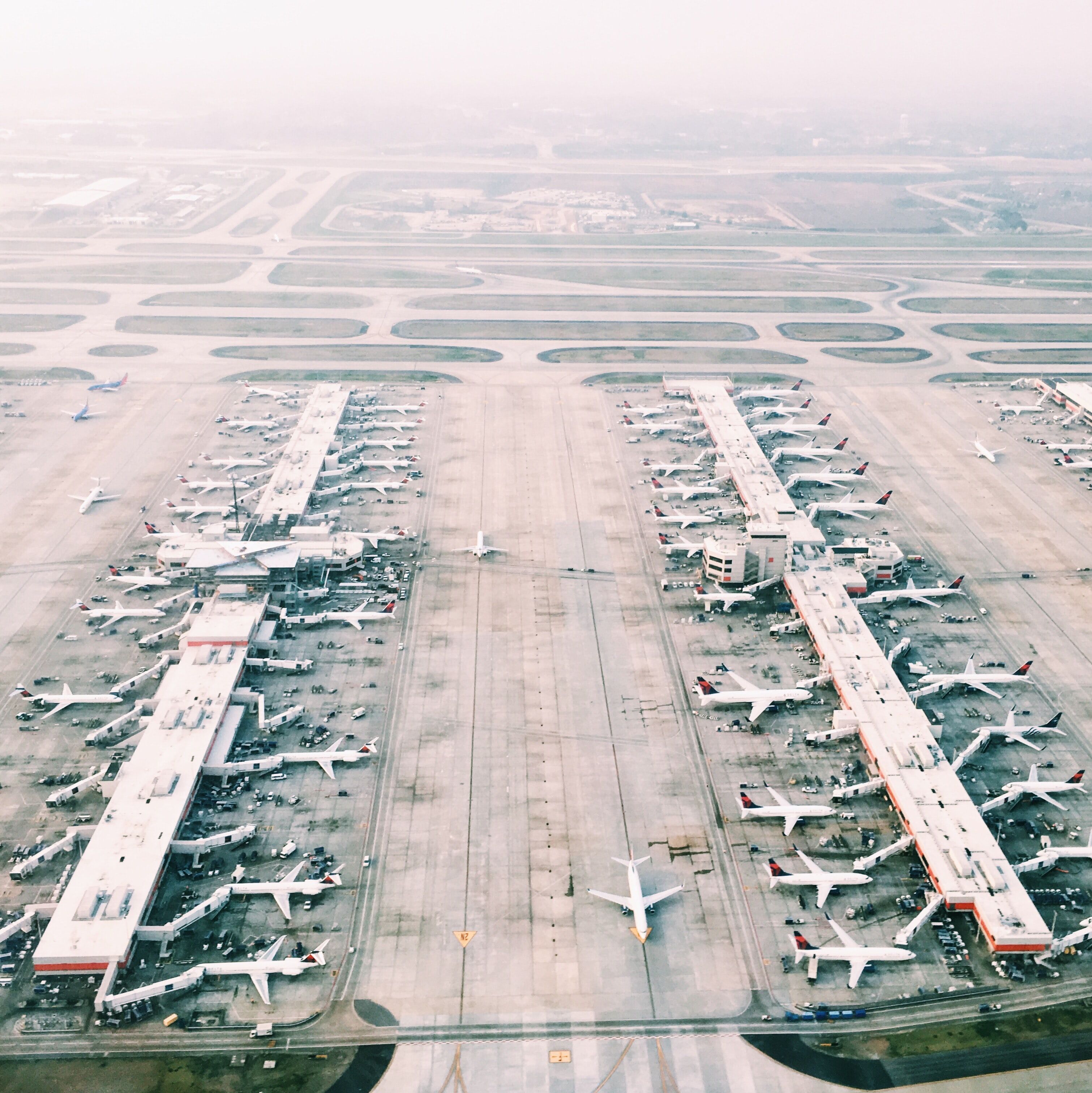 Airplanes parked